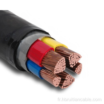Câble d&#39;alimentation en cuivre isolé en PVC Câble souterrain
